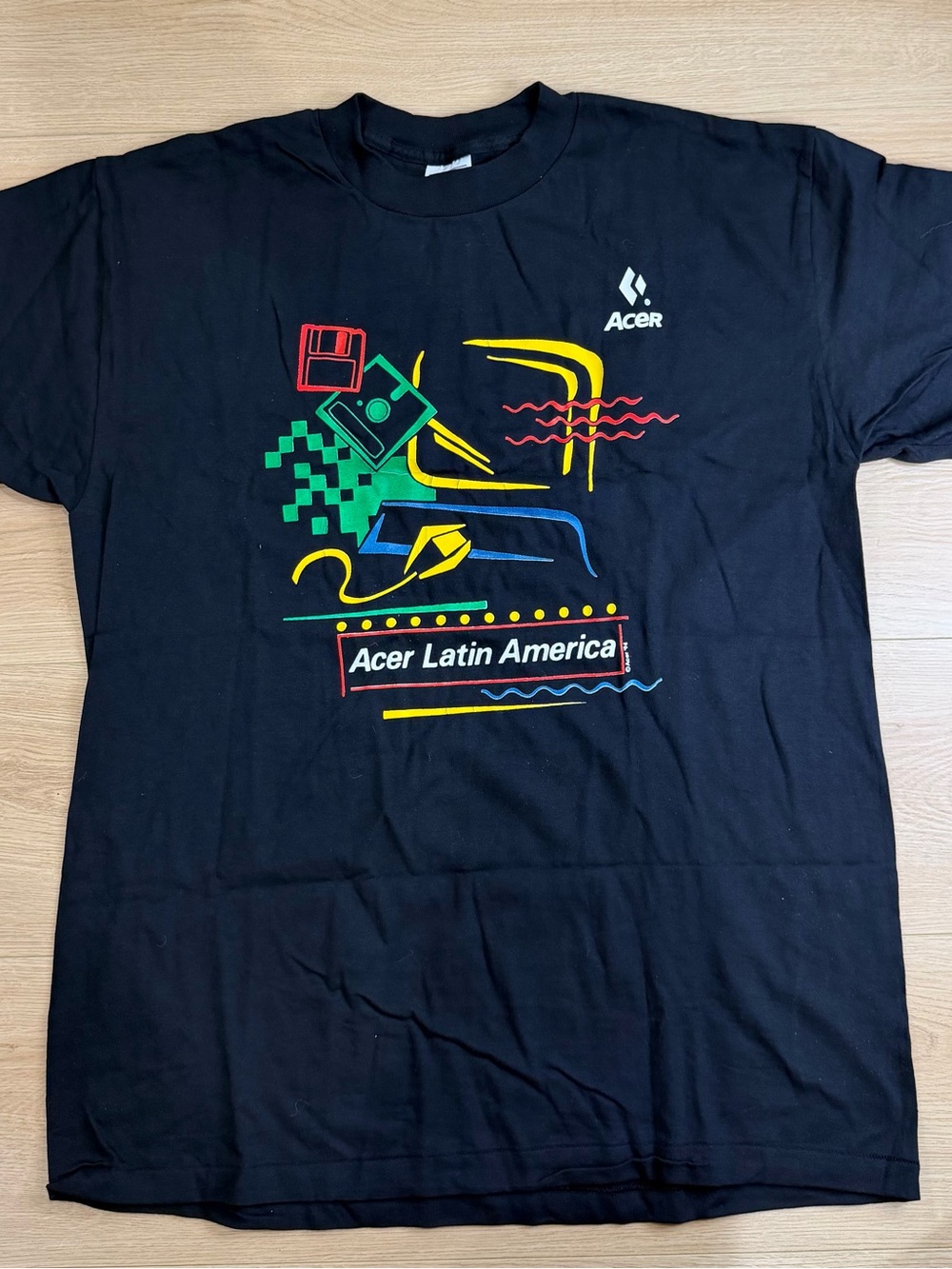 Vintage 90s Acer Computer Tech Promo Single Stitch Graphic T Shirt - X-LARGE